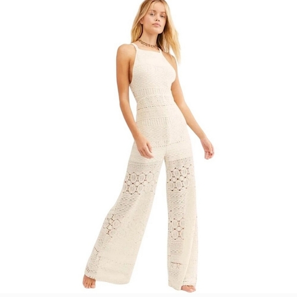 Free People Pants - Free People Moon Bay Crochet Jumpsuit